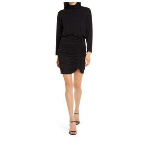 🎁 FRAICHE BY J  Ruched Turtleneck Long Sleeve Dress